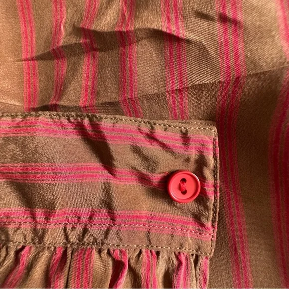 100%Silk Chantal Scall Tie-Neck Blouse -Made in Hong Kong-size 8 - Picture 5 of 9